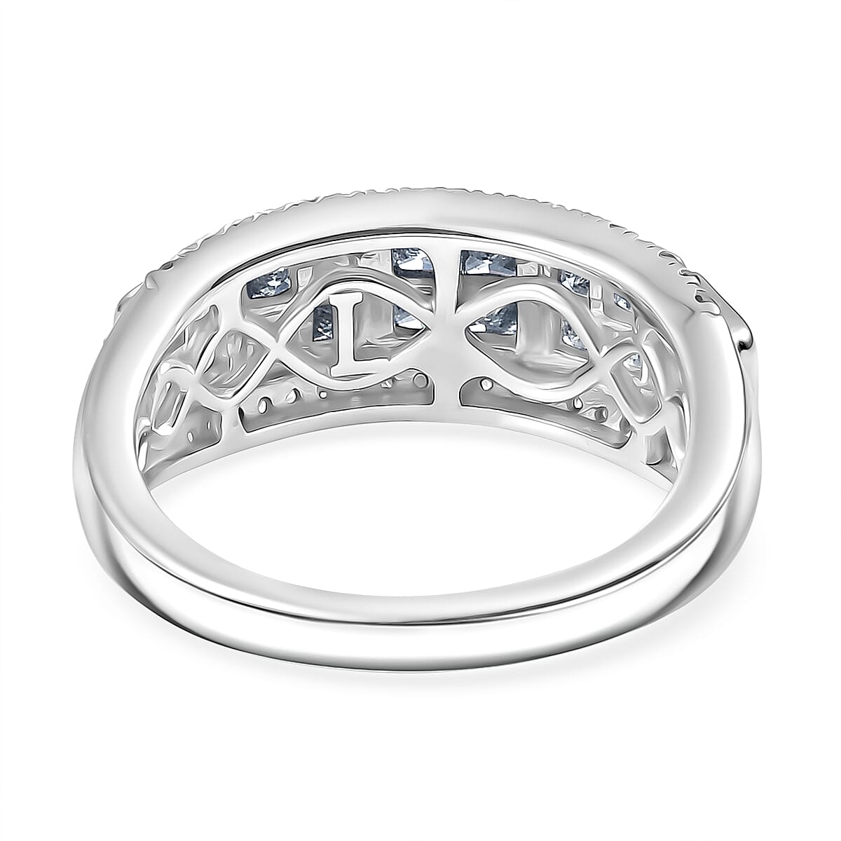 Luxuriant Lab Grown Diamond (VS-EF) Ring in Rhodium Overlay Sterling Silver 1.04 Ct.