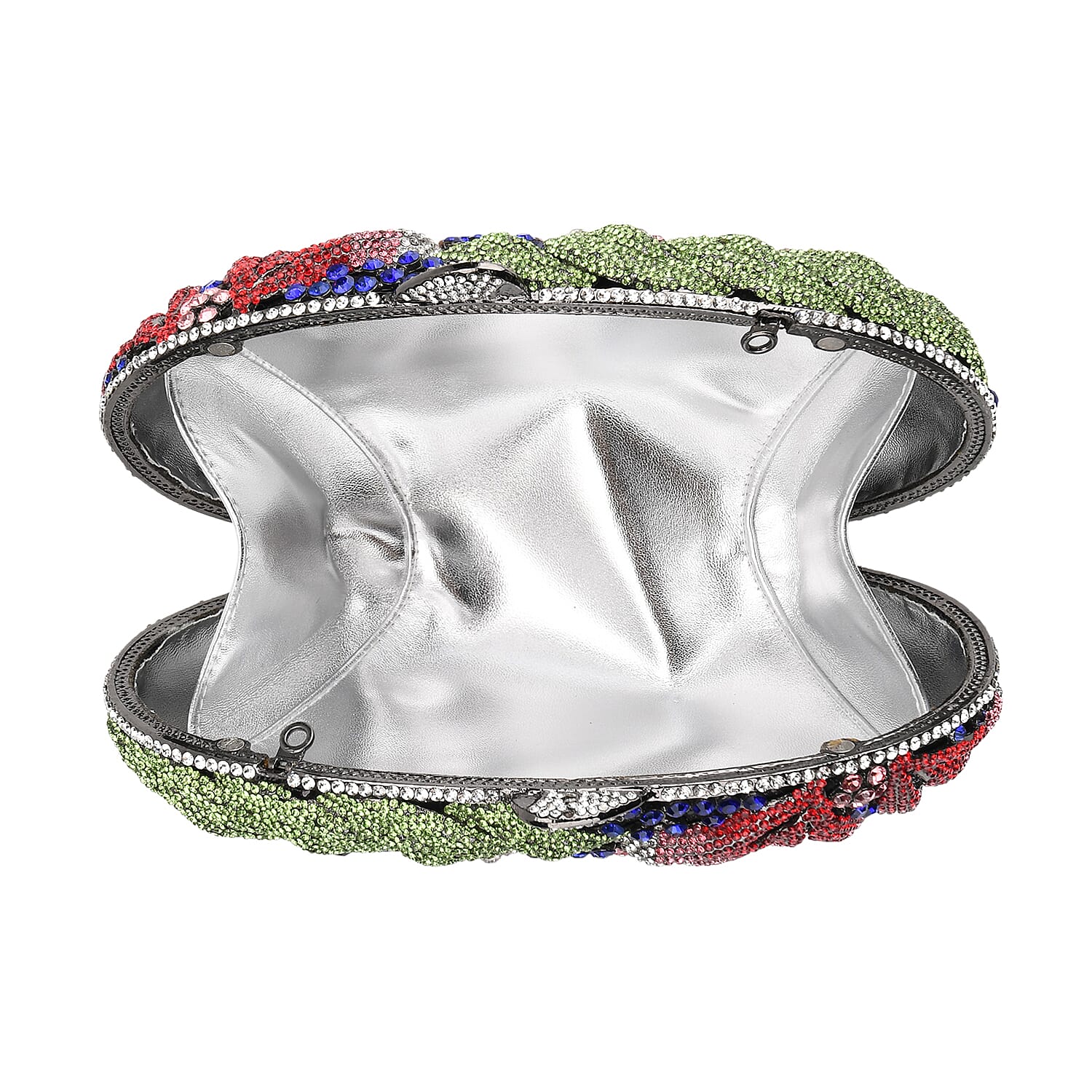 CLOSE OUT DEAL - Crystellia Lily Floral Premium Austrian Crystal Clutch Bag - Red