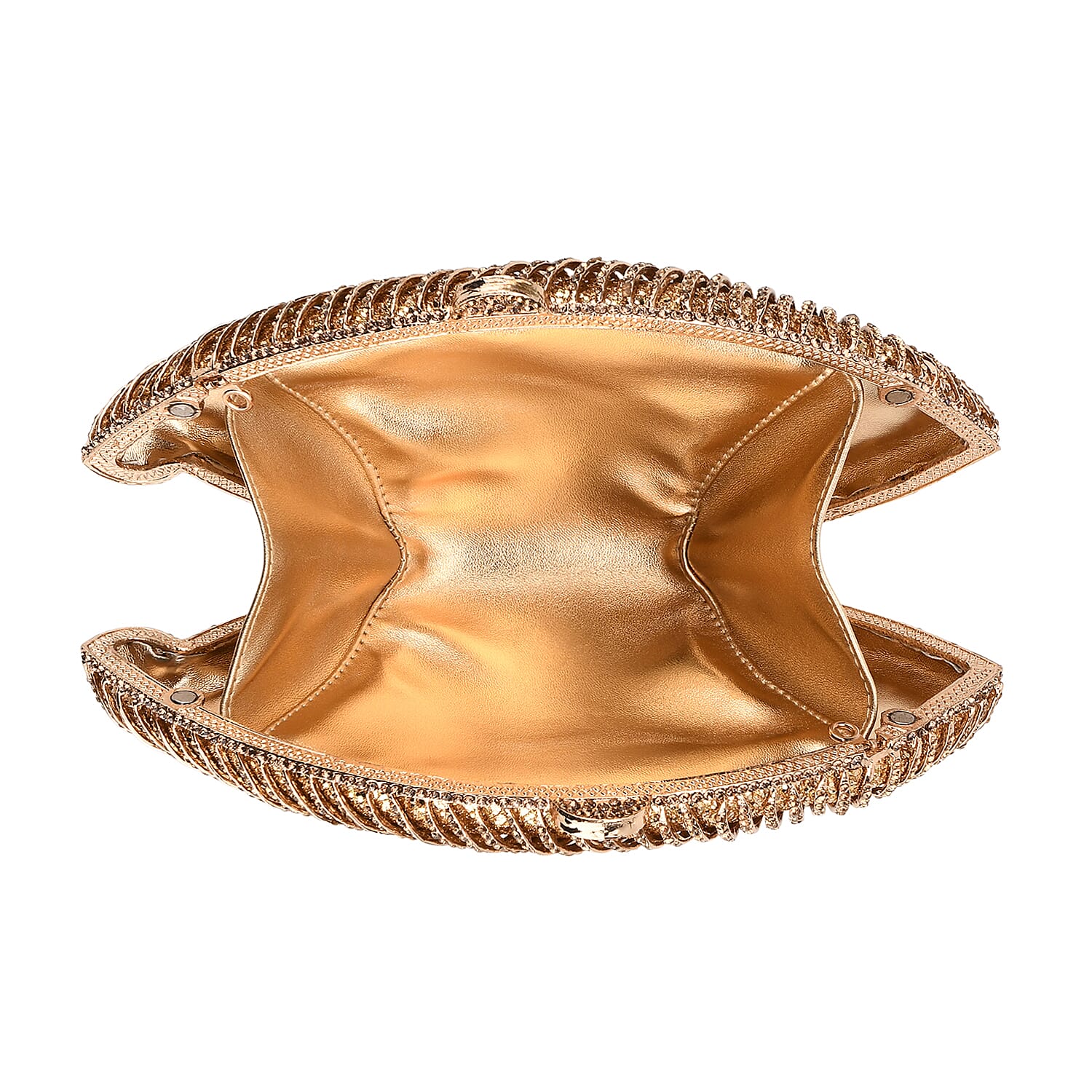 CLOSE OUT DEAL - Crystellia Eye Pattern Premium Austrian Crystal Clutch Bag - Blue & Gold