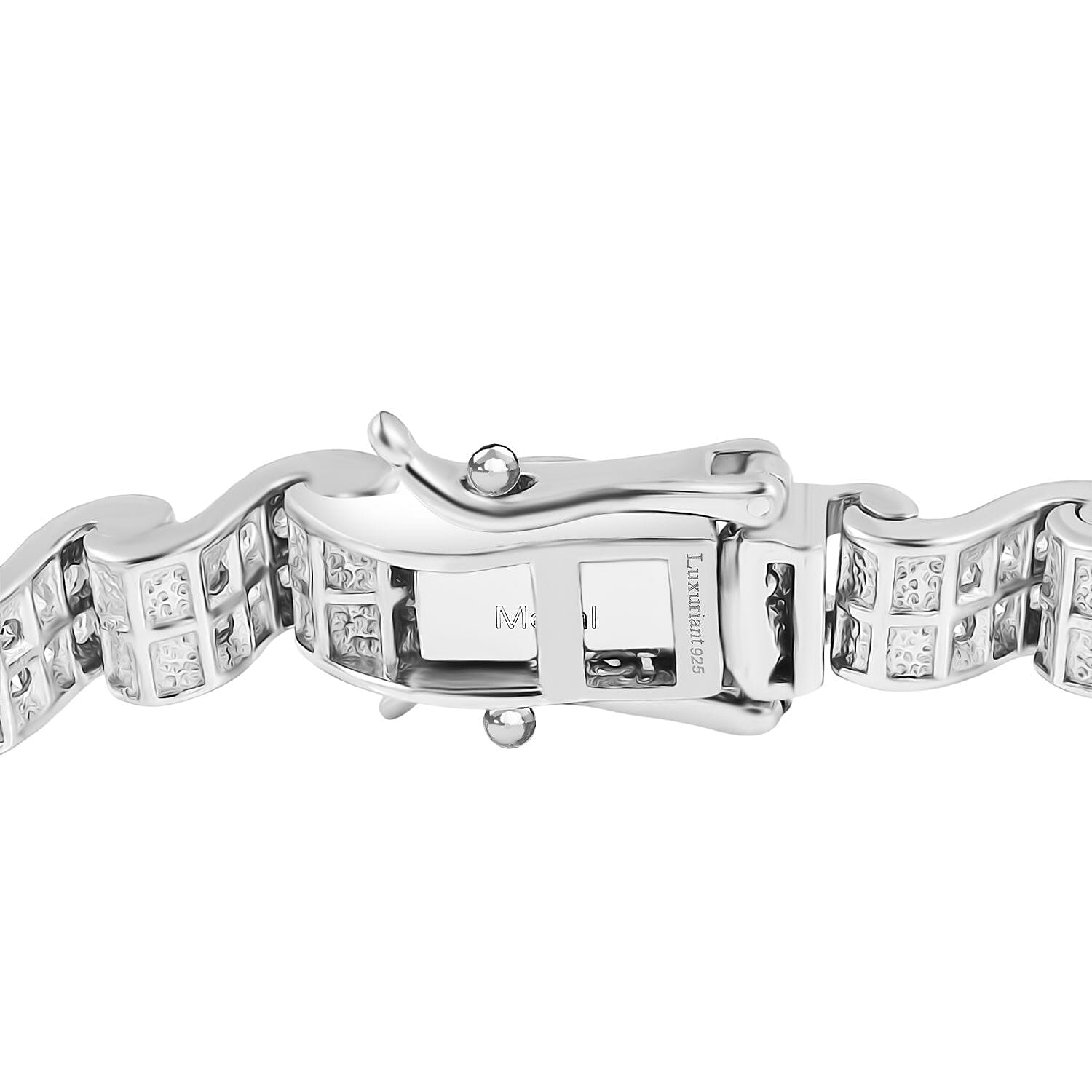 Luxuriant Lab Grown Diamond (SI-GH) Linking Bracelet (Size 7.5) with GB Lock Box in Rhodium Overlay Sterling Silver 4.50 Ct, Silver Wt. 18.15 Gms.