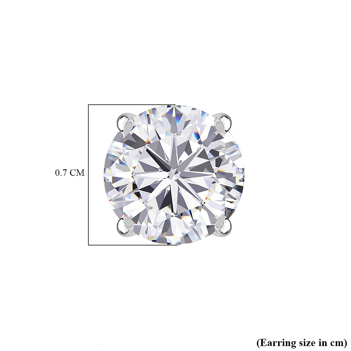 Luxuriant 9K White Gold SI Lab Grown Diamond GH, SI Solitaire Stud Push Post Earring, Gold Wt.0.73 Gms  2.000  Ct.