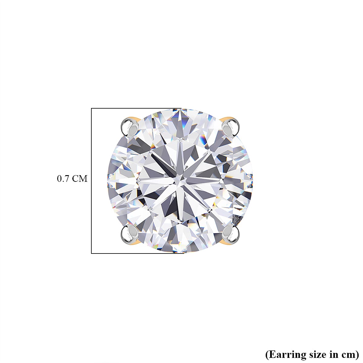 Luxuriant 9K Yellow Gold SI Lab Grown Diamond GH, SI Solitaire Stud Push Post Earring, Gold Wt.0.68 Gms  2.000  Ct.