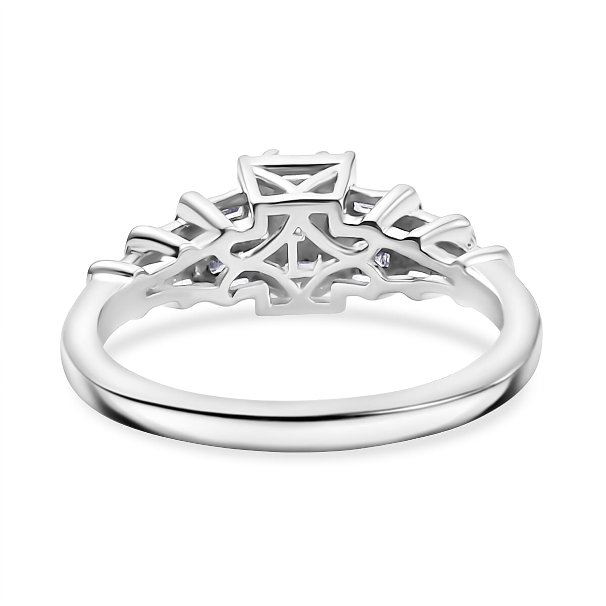 Luxuriant Lab Grown Diamond (SI-GH) Ring in Rhodium Overlay Sterling Silver 0.51 Ct.