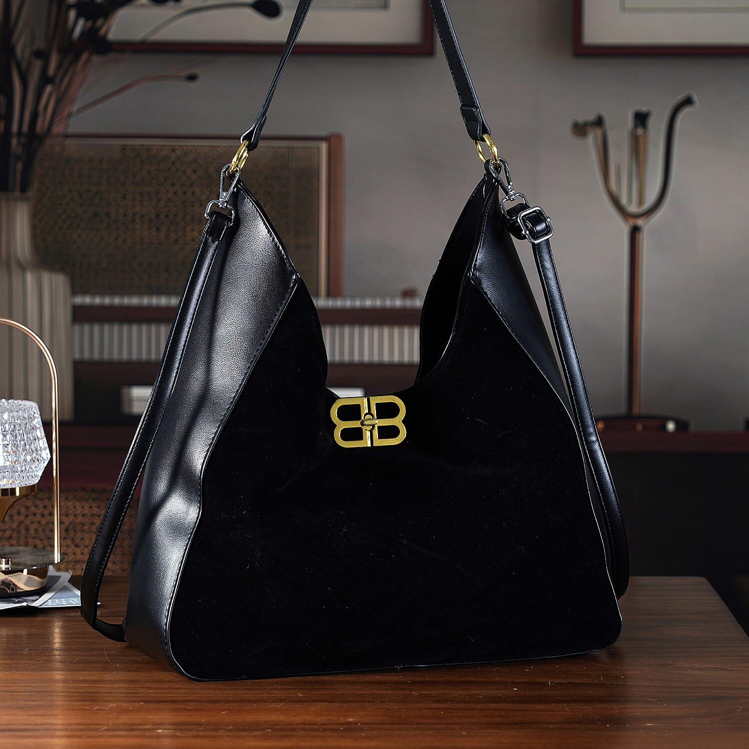 Closeout Deal - Designer Inspired Tote Bag - Black