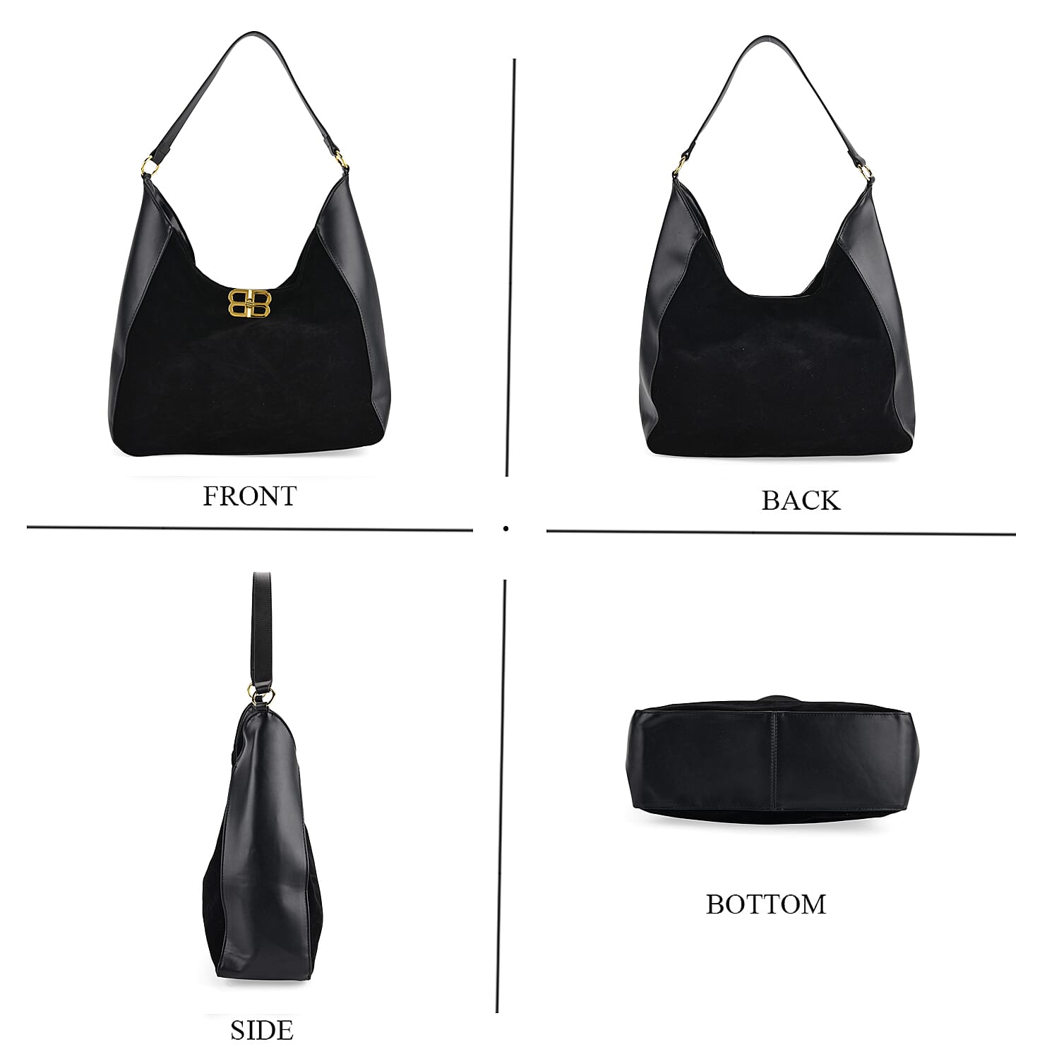 Closeout Deal - Designer Inspired Tote Bag - Black