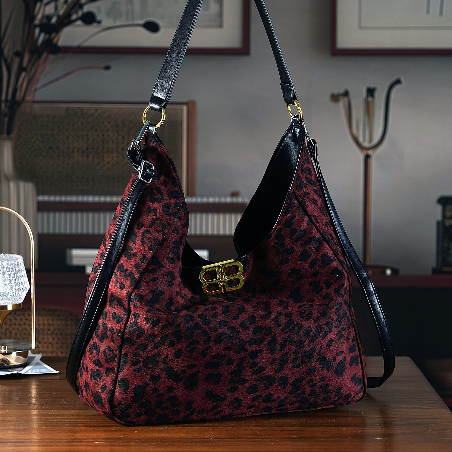 Closeout Deal - Designer Inspired Tote Bag - Burgundy