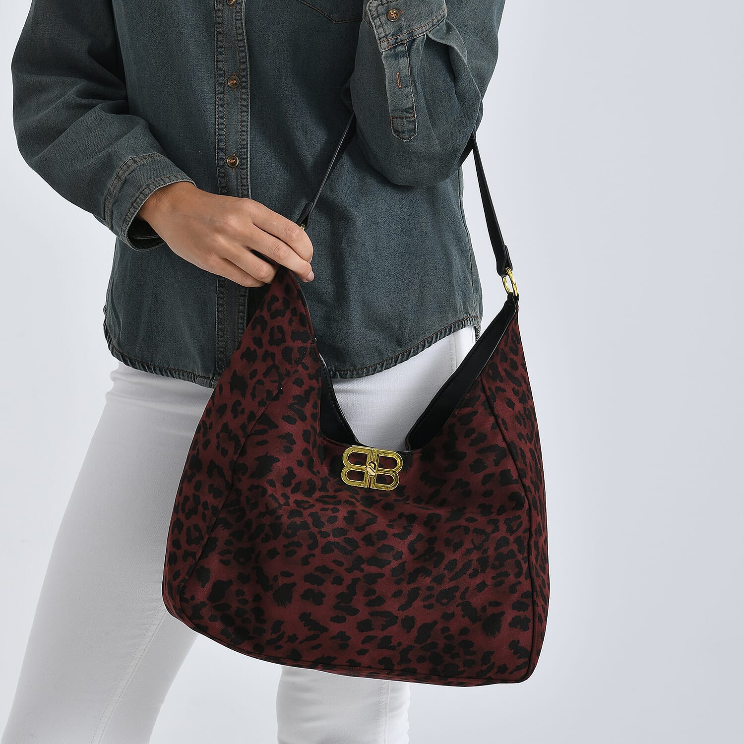 Closeout Deal - Designer Inspired Tote Bag - Burgundy