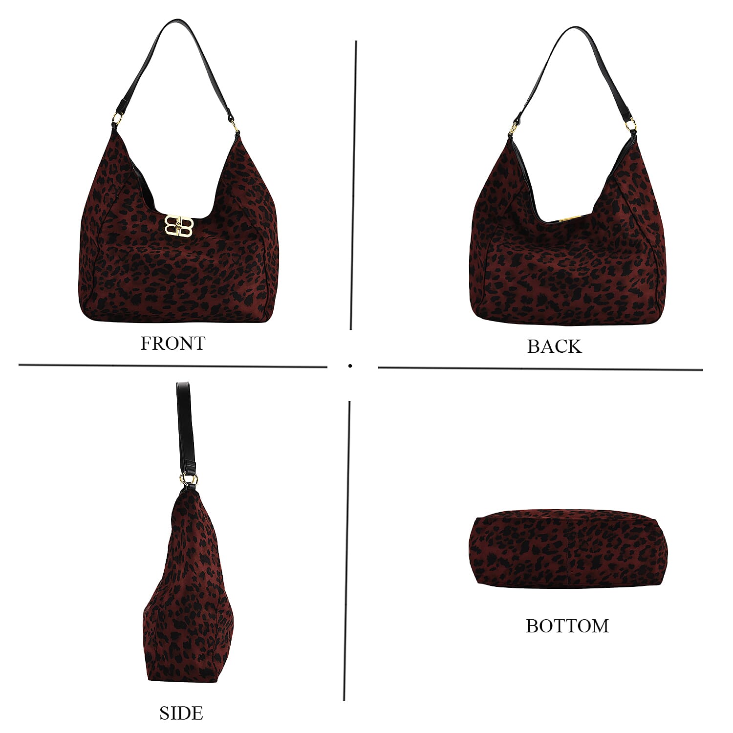 Closeout Deal - Designer Inspired Tote Bag - Burgundy
