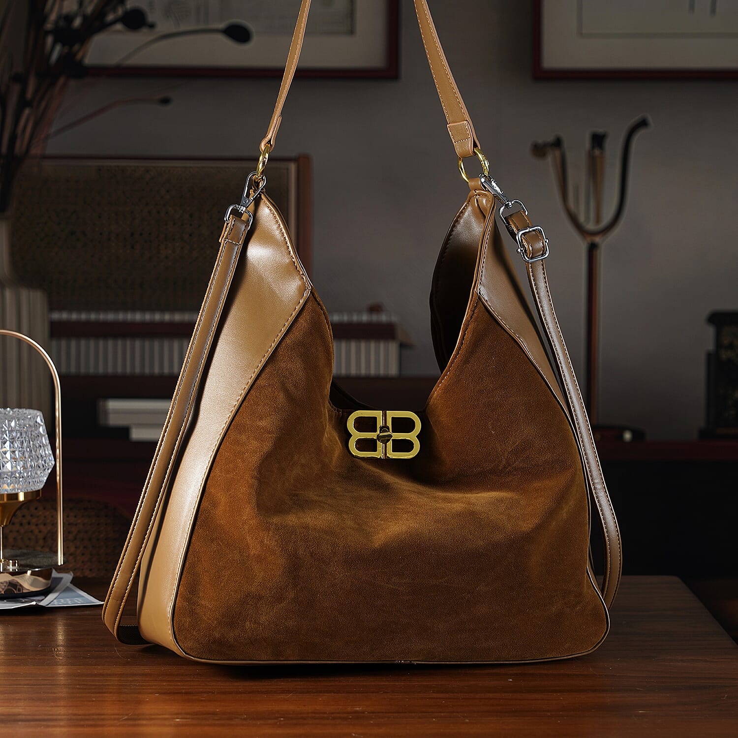 Closeout Deal - Designer Inspired Tote Bag - Brown