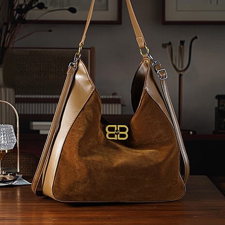 Closeout Deal - Designer Inspired Tote Bag - Brown