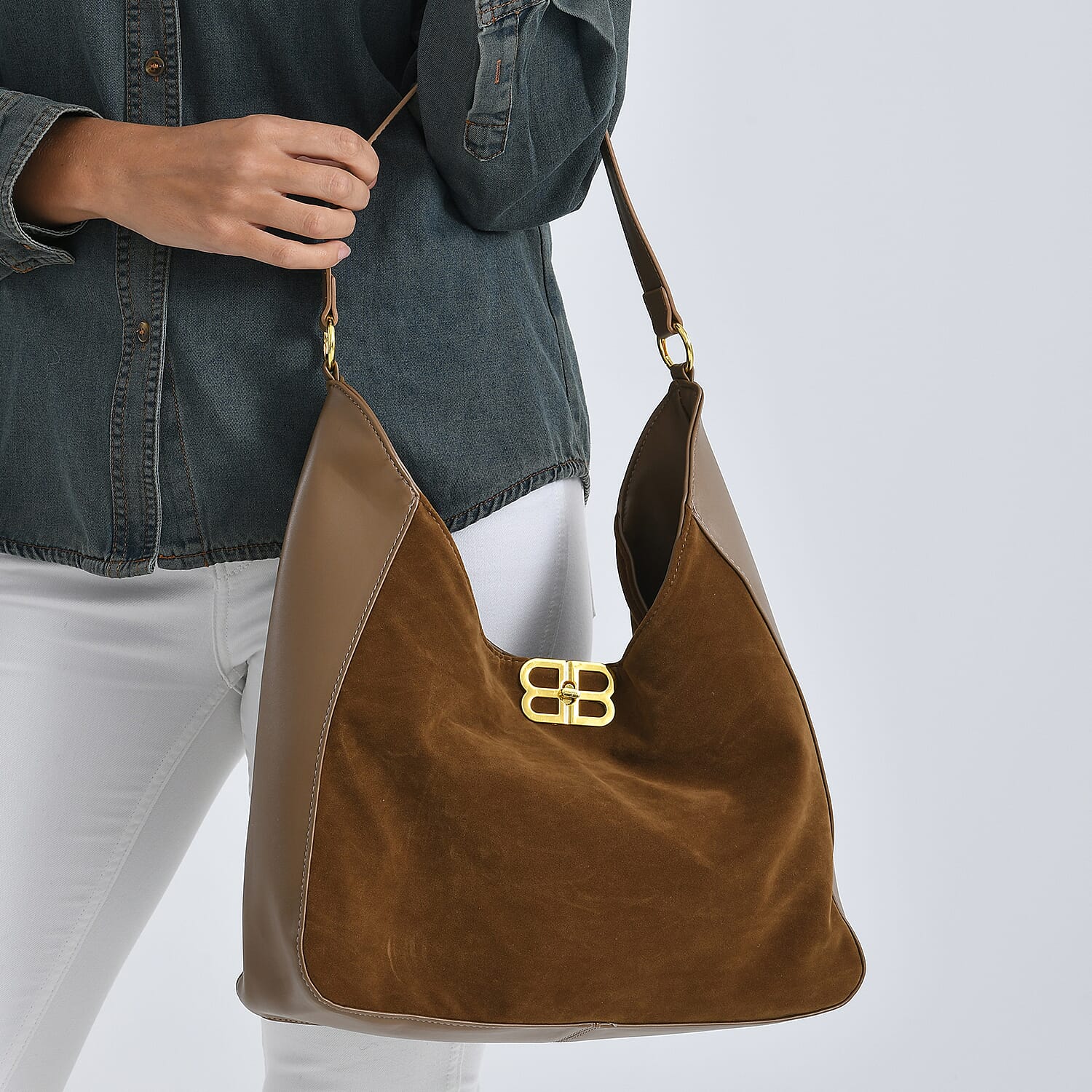 Closeout Deal - Designer Inspired Tote Bag - Brown