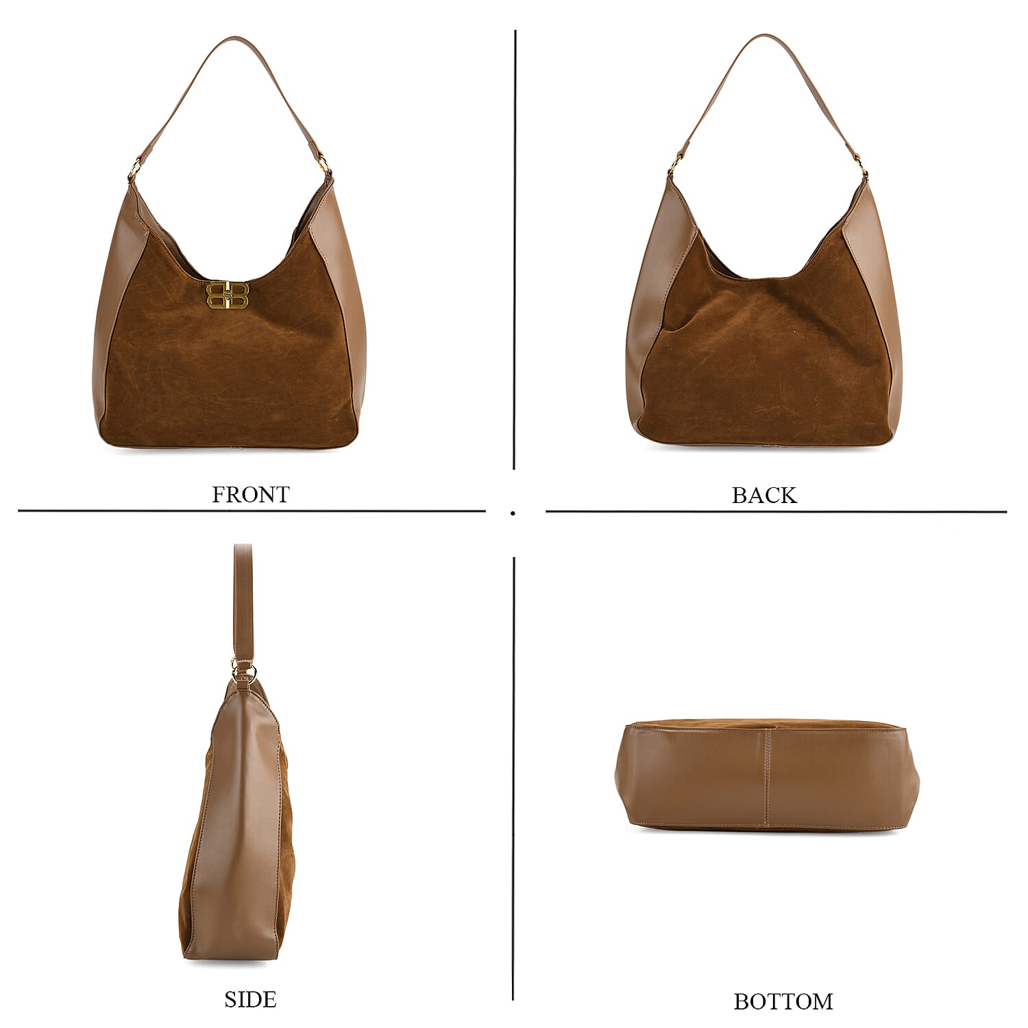 Closeout Deal - Designer Inspired Tote Bag - Brown