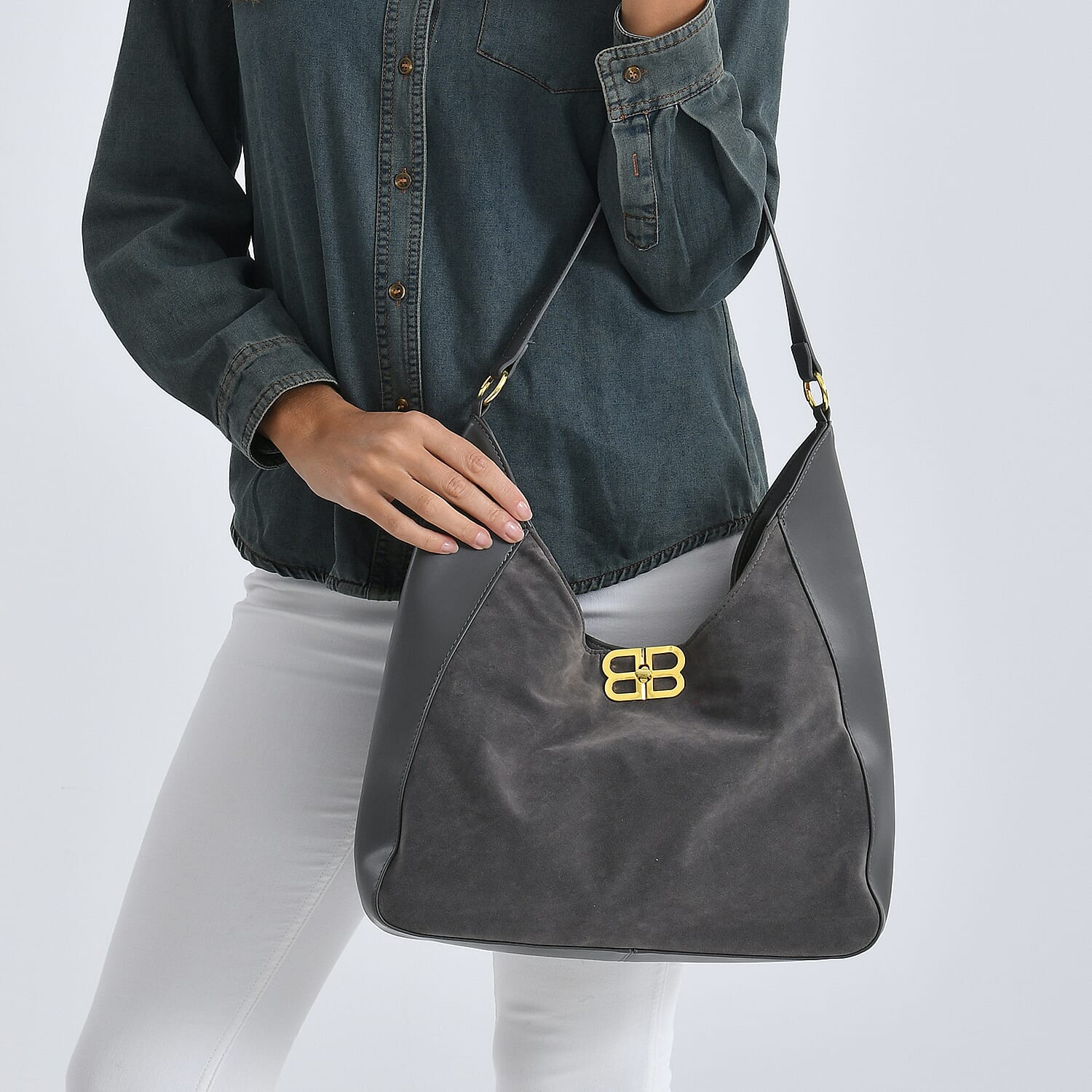 Closeout Deal - Designer Inspired Tote Bag - Grey