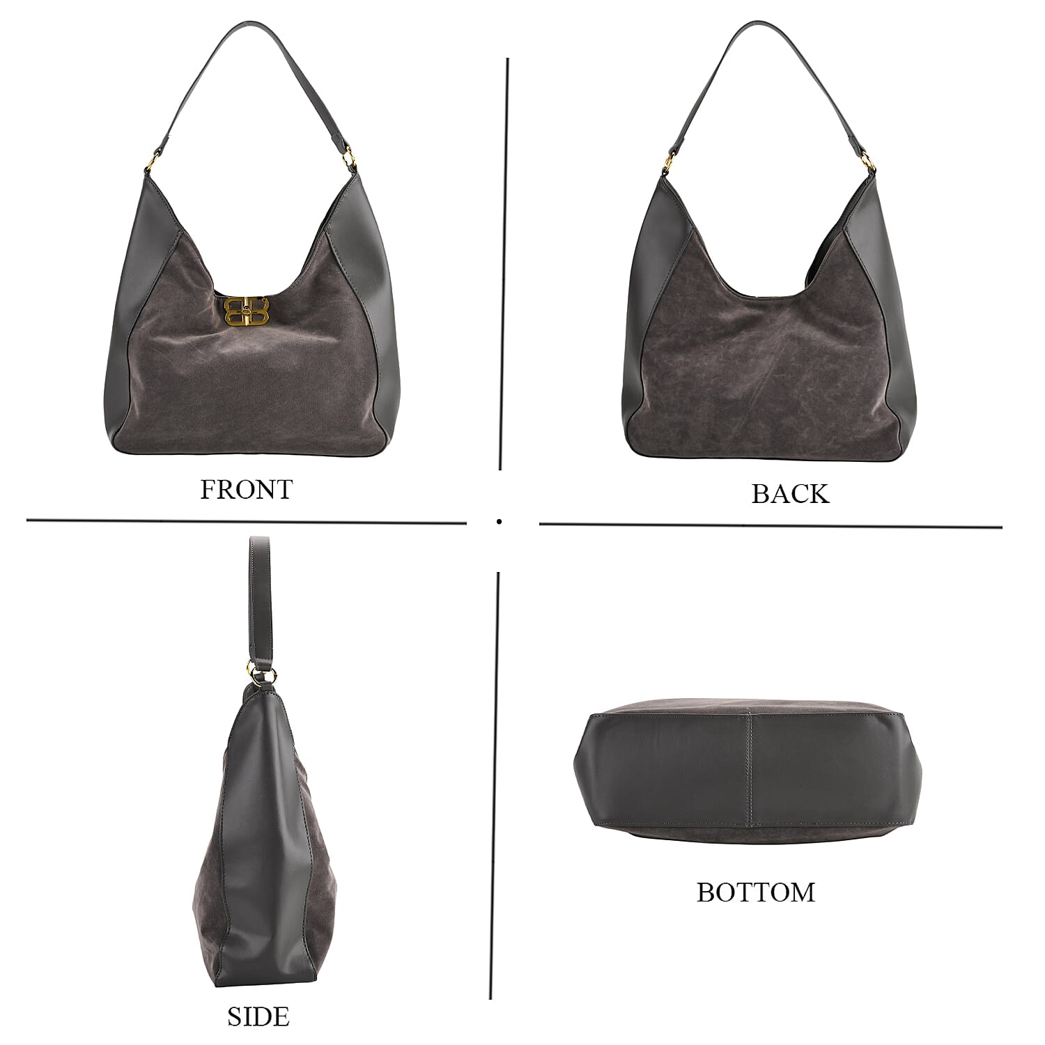 Closeout Deal - Designer Inspired Tote Bag - Grey