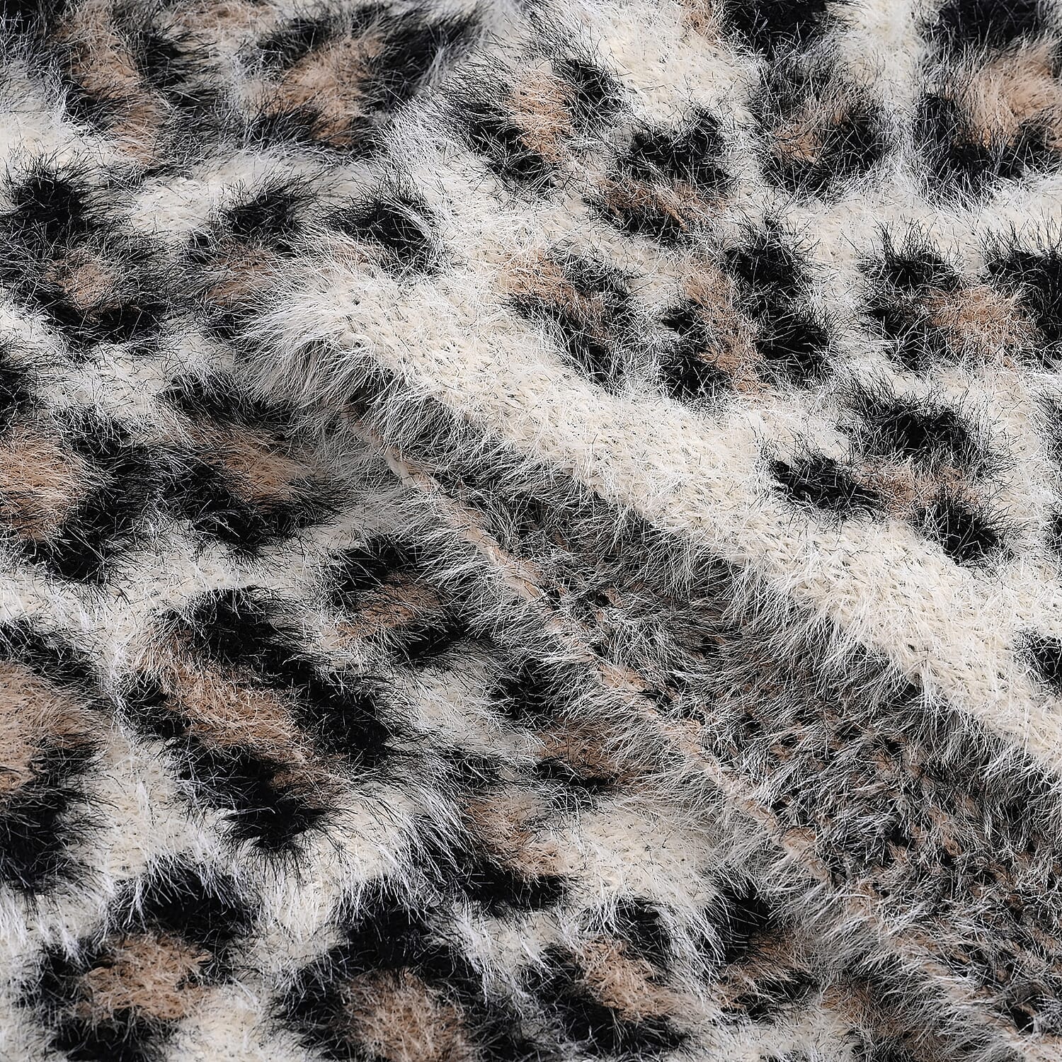 Styled By 2 Piece Leopard Print Scarf and Hat (One Size) - White