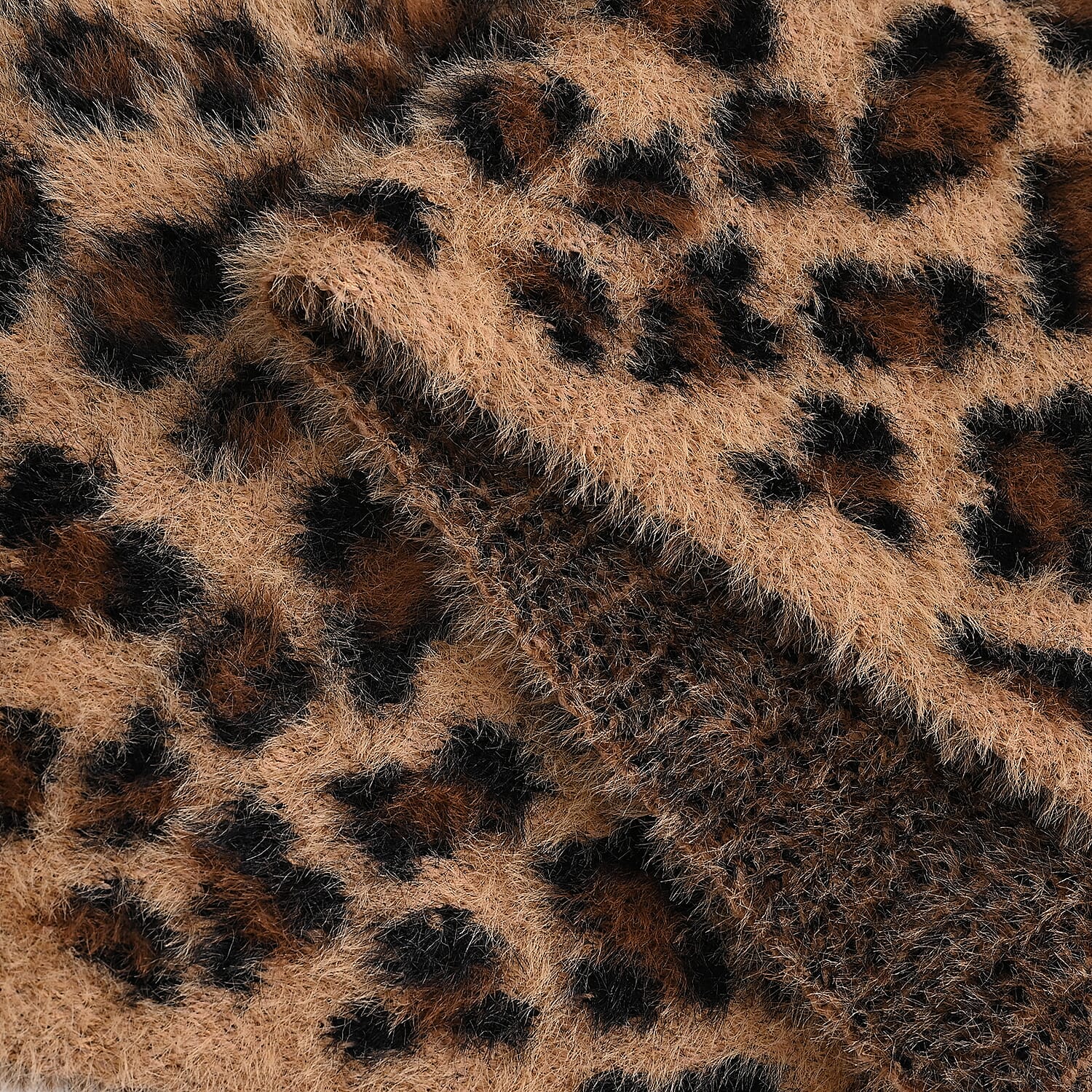 Styled By 2 Piece Leopard Print Scarf and Hat (One Size) - Brown