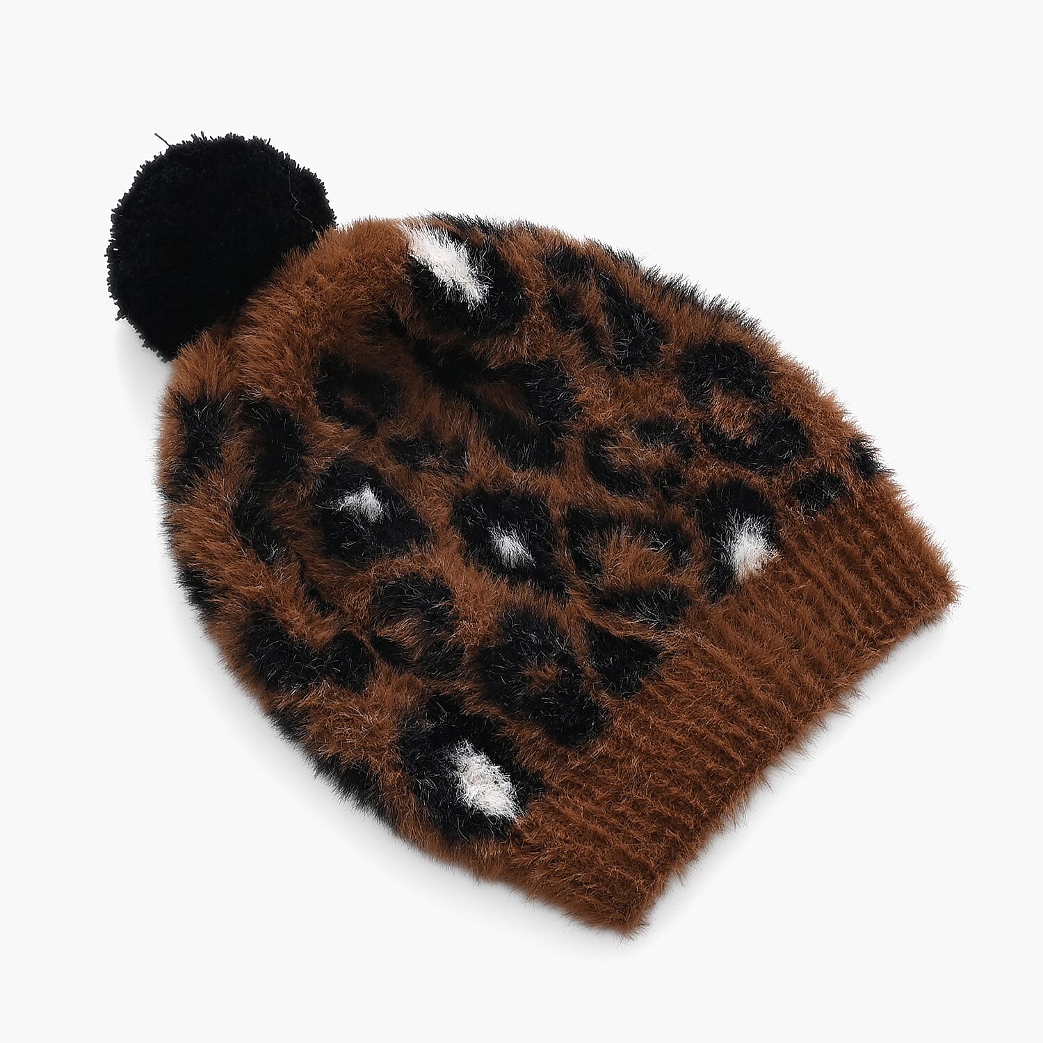 Styled By 2 Piece Leopard Print Scarf and Hat (One Size) - Coffee