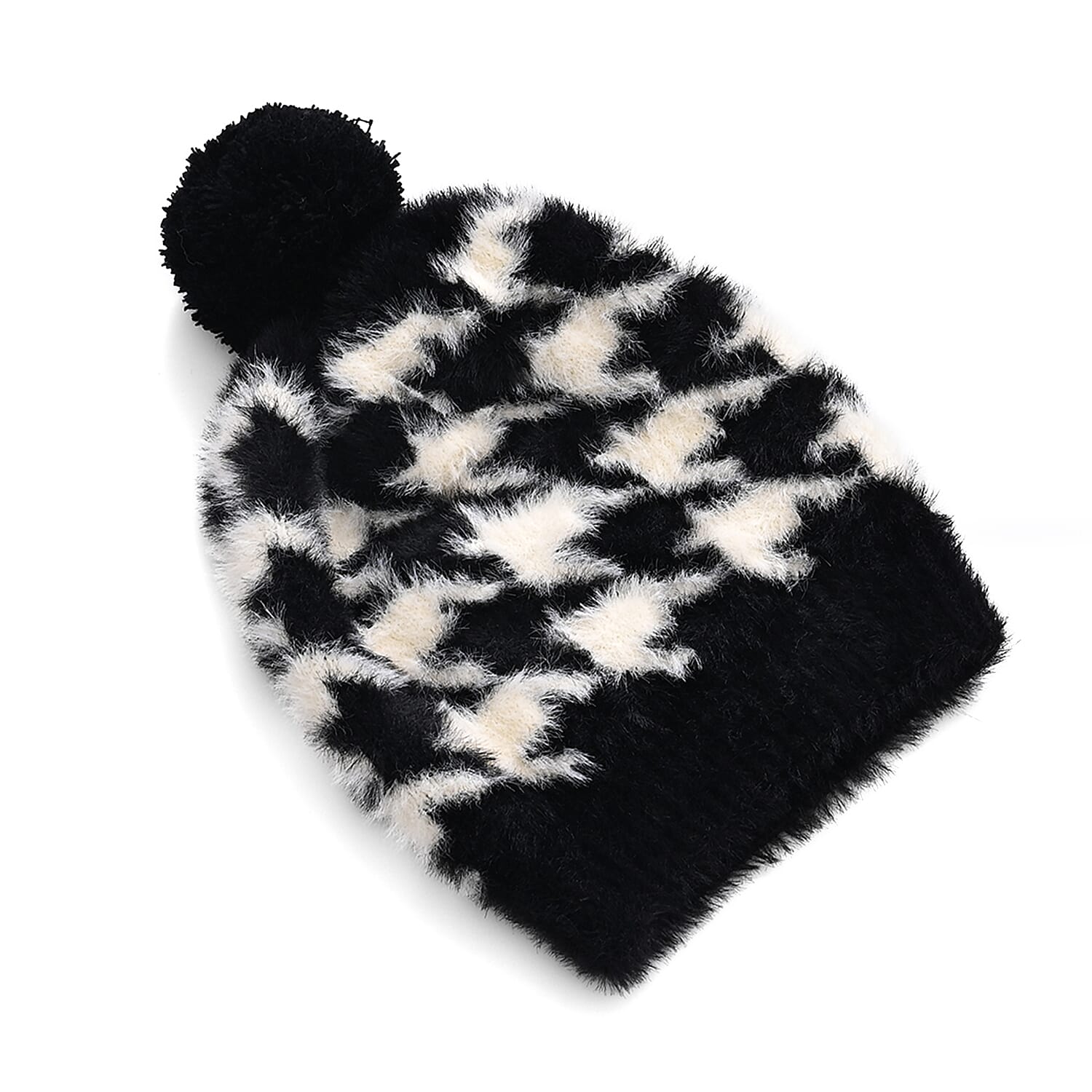 Styled By 2 Piece Scarf and Hat (One Size) - Black - White