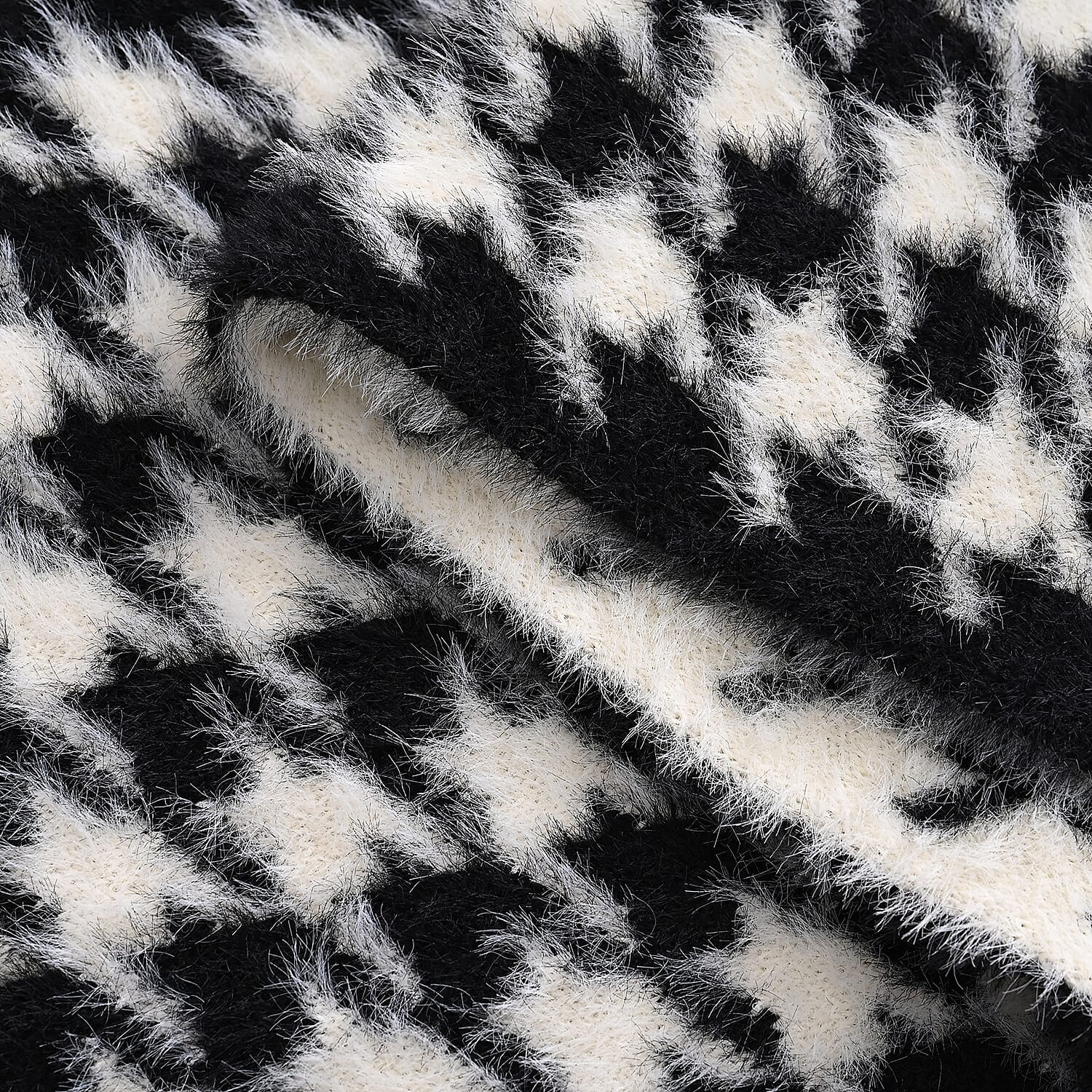 Styled By 2 Piece Scarf and Hat (One Size) - Black - White