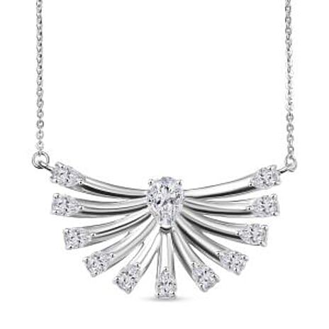 D'Joy Moissanite Necklace (Size 20) in Rhodium Overlay Sterling Silver 2.33 Ct.