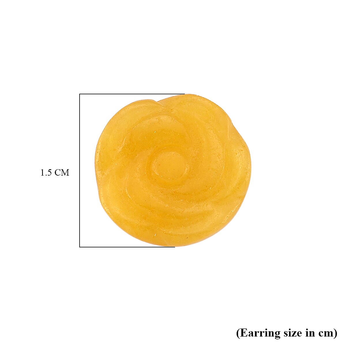 D'Joy Honey Jade Beads Flower Earring with Push Back in Yellow Gold Plated Sterling Silver 20.00 Ct.