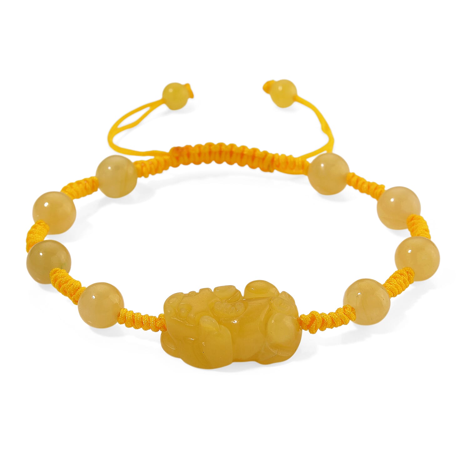 Honey Jade Pixiu Bracelet (Size 6 - 9.5 Adjustable) 60.00 Ct.