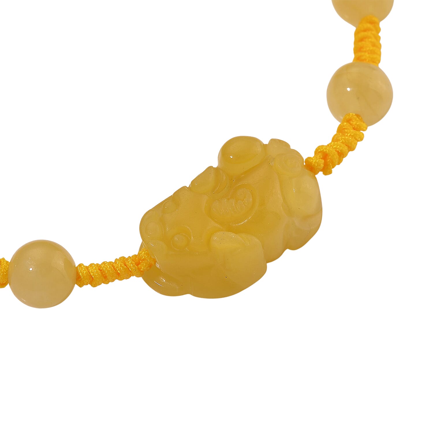 Honey Jade Pixiu Bracelet (Size 6 - 9.5 Adjustable) 60.00 Ct.