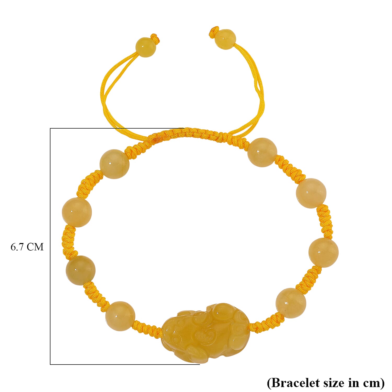 Honey Jade Pixiu Bracelet (Size 6 - 9.5 Adjustable) 60.00 Ct.