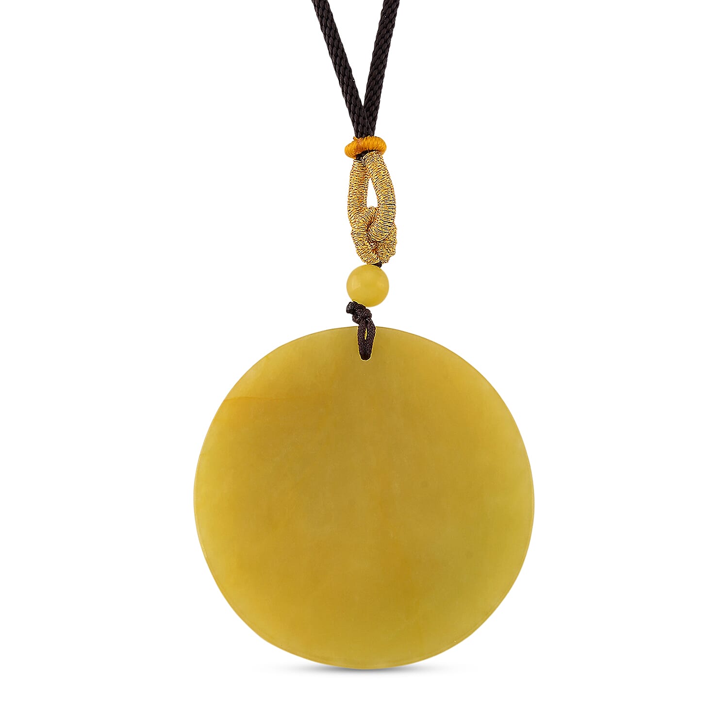 Honey Jade Dragon Embossed Necklace with Cotton Thread (Size 24 Adjustable) 145.00 Ct.