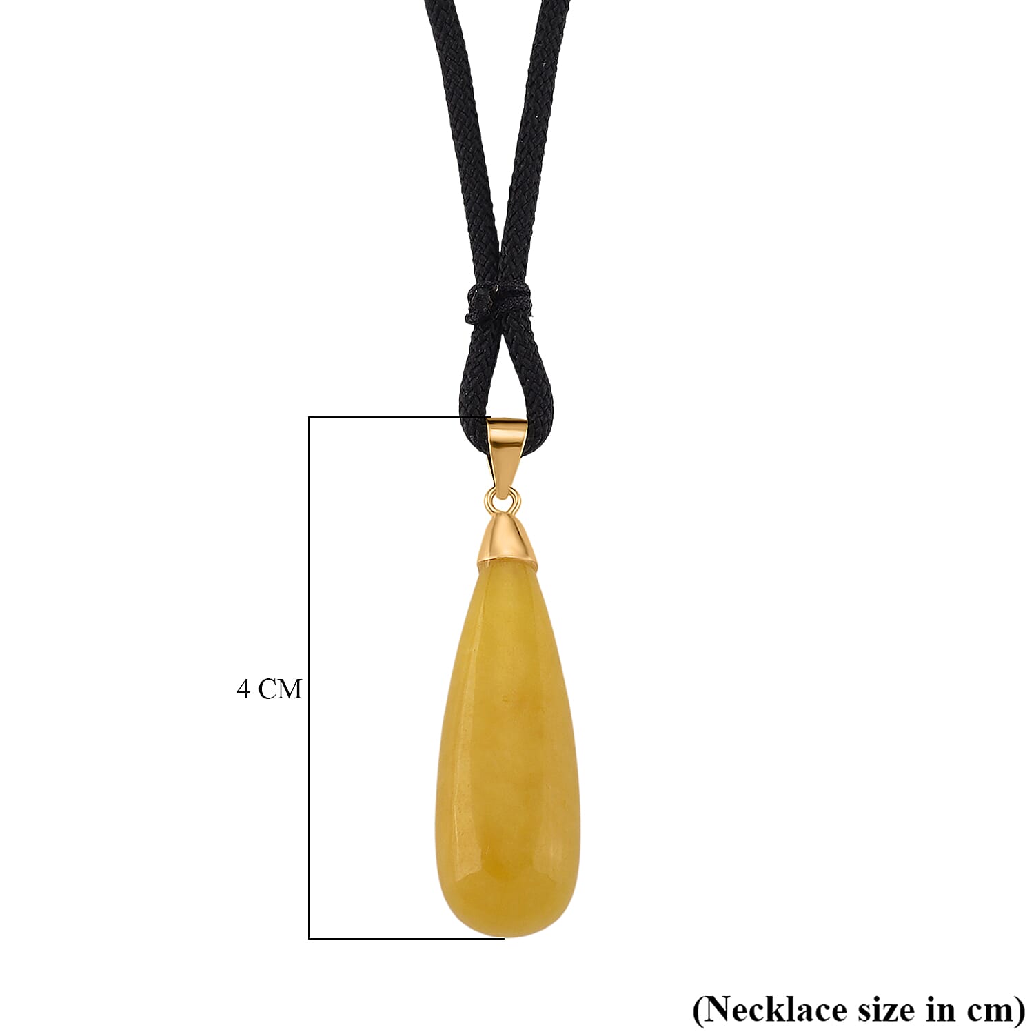D'Joy Honey Jade Beads Necklace with Cotton Thread (Size 28 Adjustable) in Yellow Gold Plated Sterling Silver 30.00 Ct.