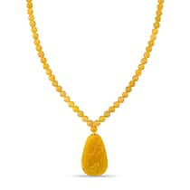 D'Joy Honey Jade Beads Necklace (Size 20 - 2 Ext) in Yellow Gold Plated Sterling Silver 364.50 Ct.