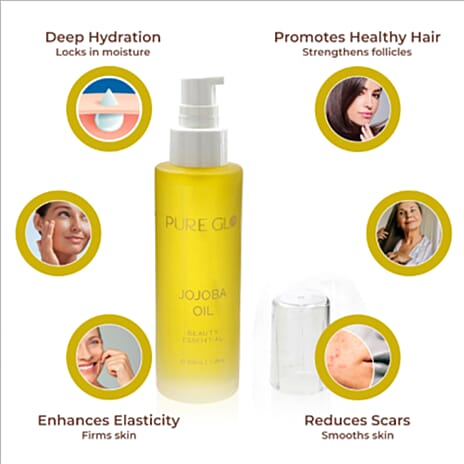 "Pure Glo Cold Pressed Natural Jojoba Oil Volume - 50 ml"