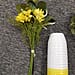 Two-Tone Vase with Artificial Yellow Flowers - White - Yellow