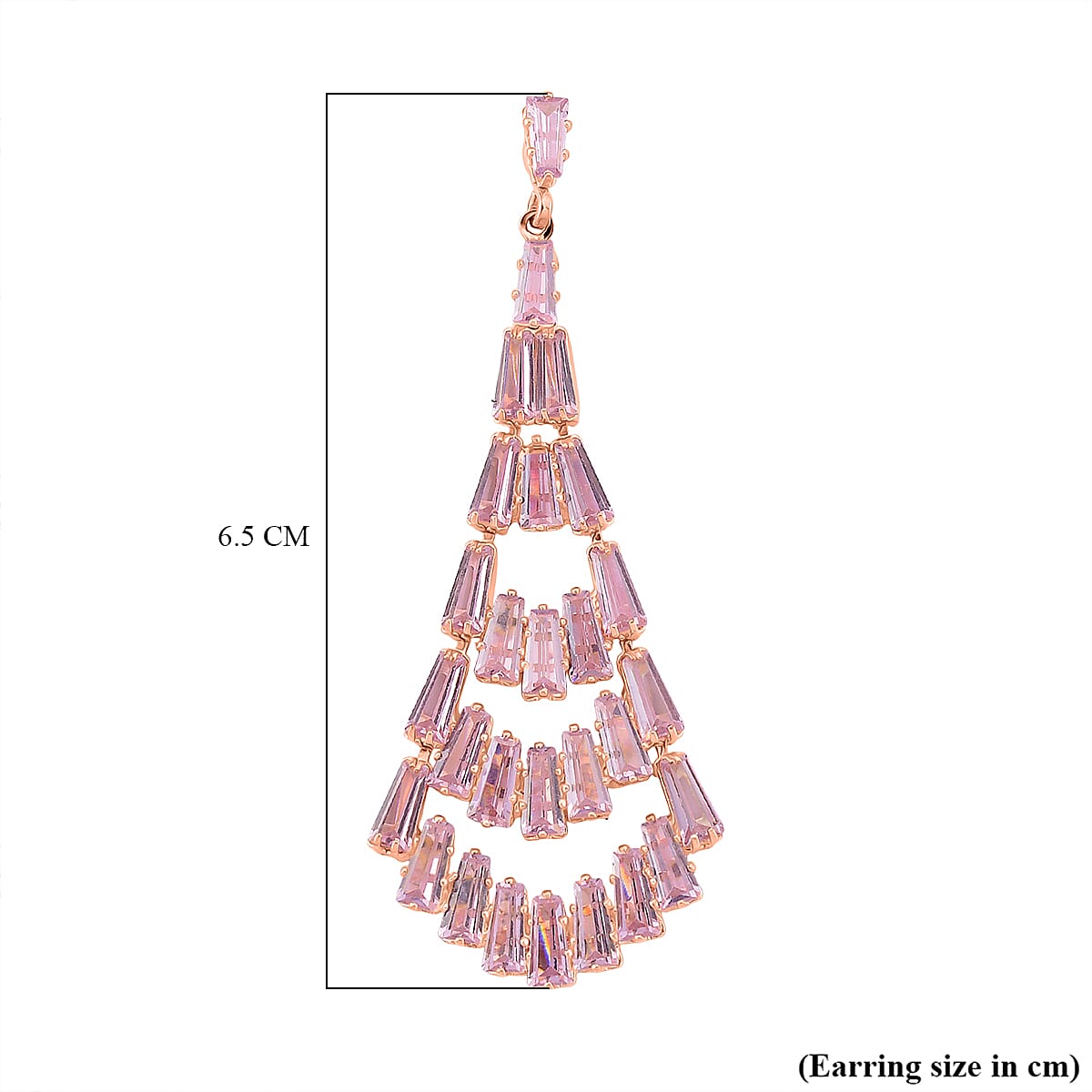Boutique Collection - Austrian Pink Crystal Dangling Earrings in Rose Gold Plated