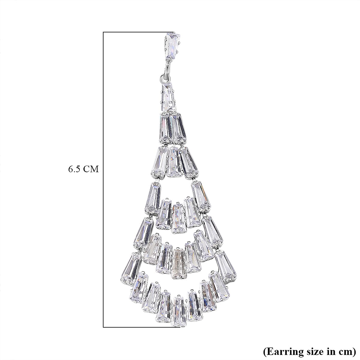 Boutique Collection - Austrian White Crystal Dangling Earrings in White Gold Plated