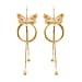 White Cubic Zirconia Dangling Earring with Hook in Yellow Gold Plated