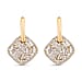 White Cubic Zirconia Dangling Earring Cum Pendent with Clasp in Yellow Gold Plated 6.00 Ct.