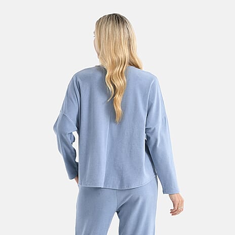 - Maisi V-Neck Casual Top (Size M) - Blue