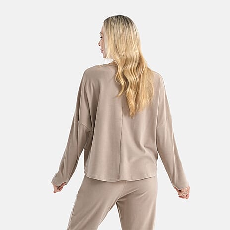 - Maisi V-Neck Casual Top (Size XL) - Brown