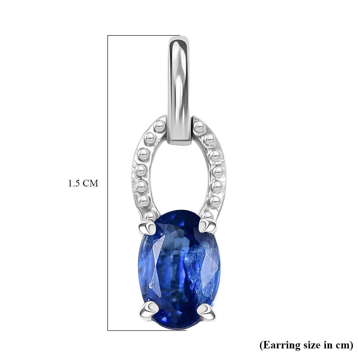 Natural Kashmir Kyanite Dangling Earring in Platinum Overlay Sterling Silver 1.16 Ct.