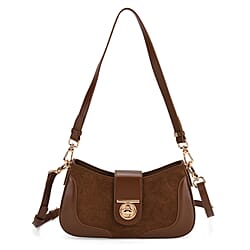 THE EPITOME OF LUXURY - Valisseire 100% Genuine Exquisite Leather Baguette Style Crossbody Bag - Brown