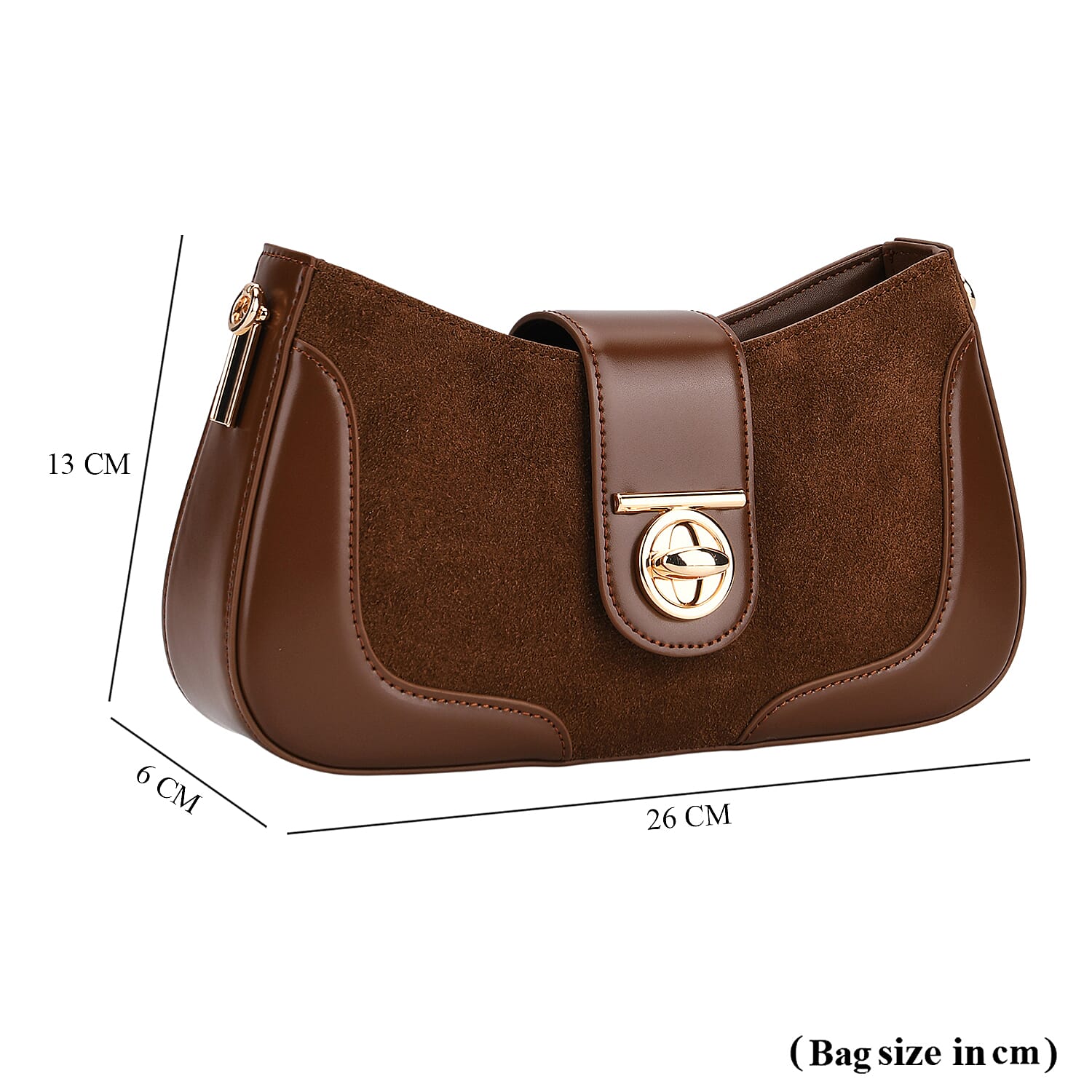 THE EPITOME OF LUXURY - Valisseire 100% Genuine Exquisite Leather Baguette Style Crossbody Bag - Brown