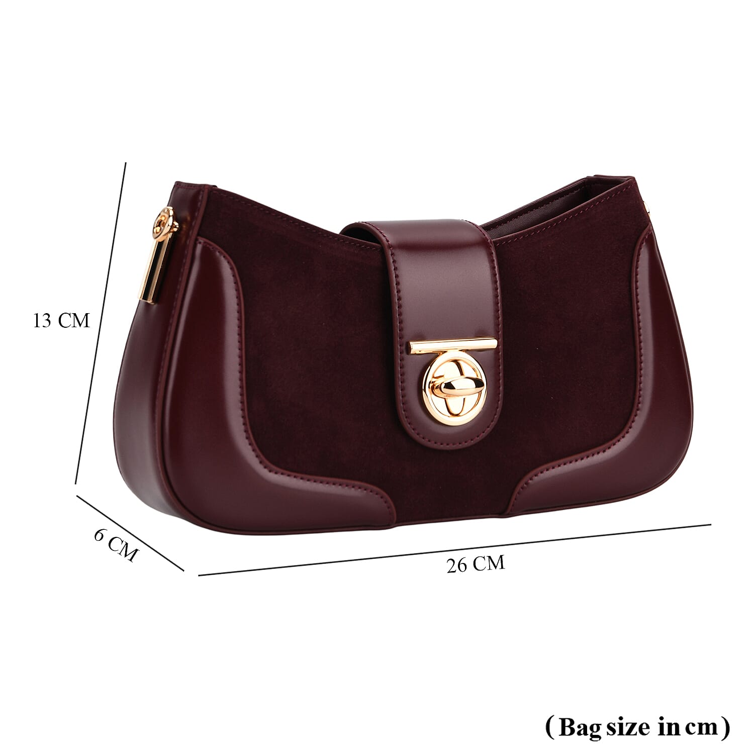 THE EPITOME OF LUXURY - Valisseire 100% Genuine Exquisite Leather Baguette Style Crossbody Bag - Mulberry