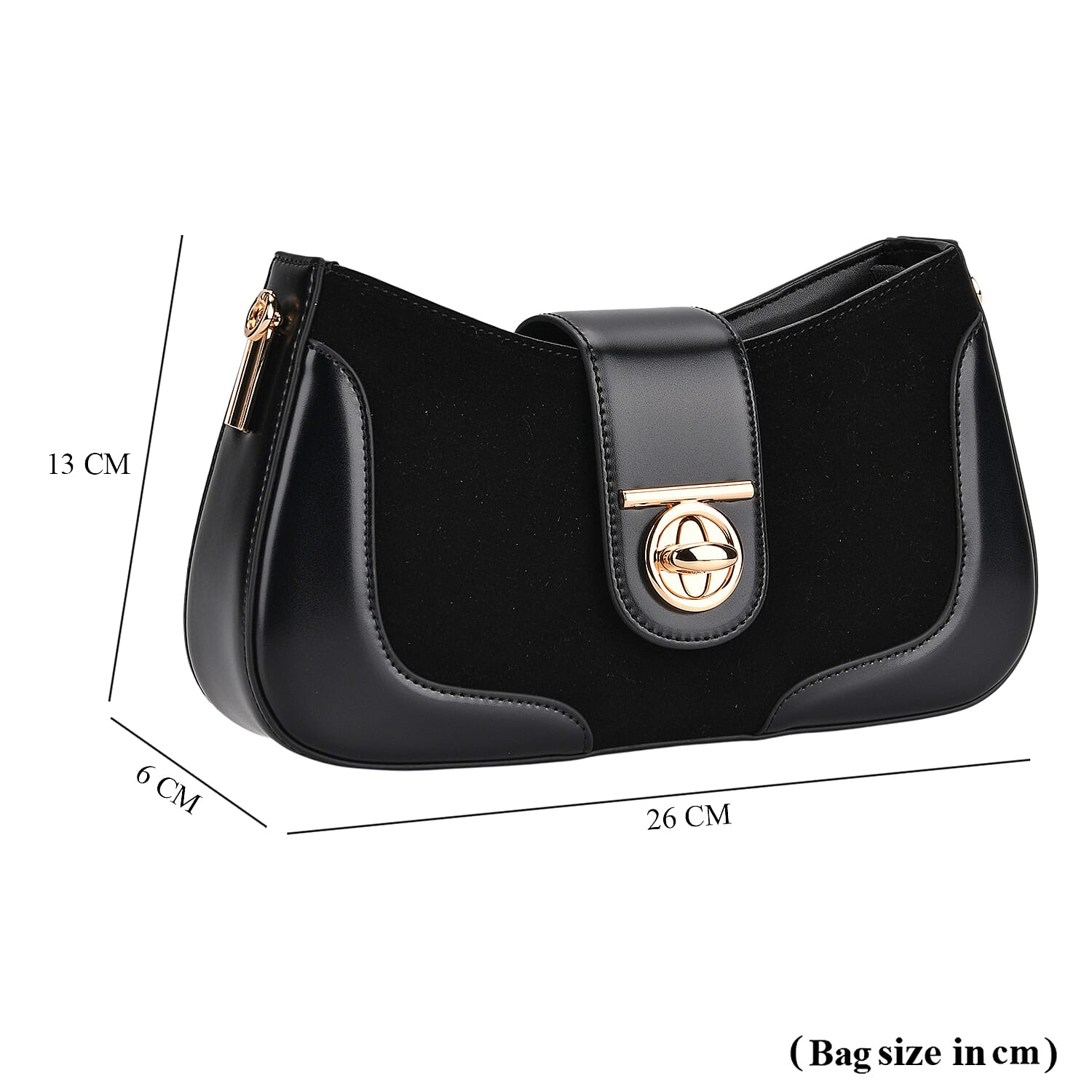 THE EPITOME OF LUXURY - Valisseire 100% Genuine Exquisite Leather Baguette Style Crossbody Bag - Black