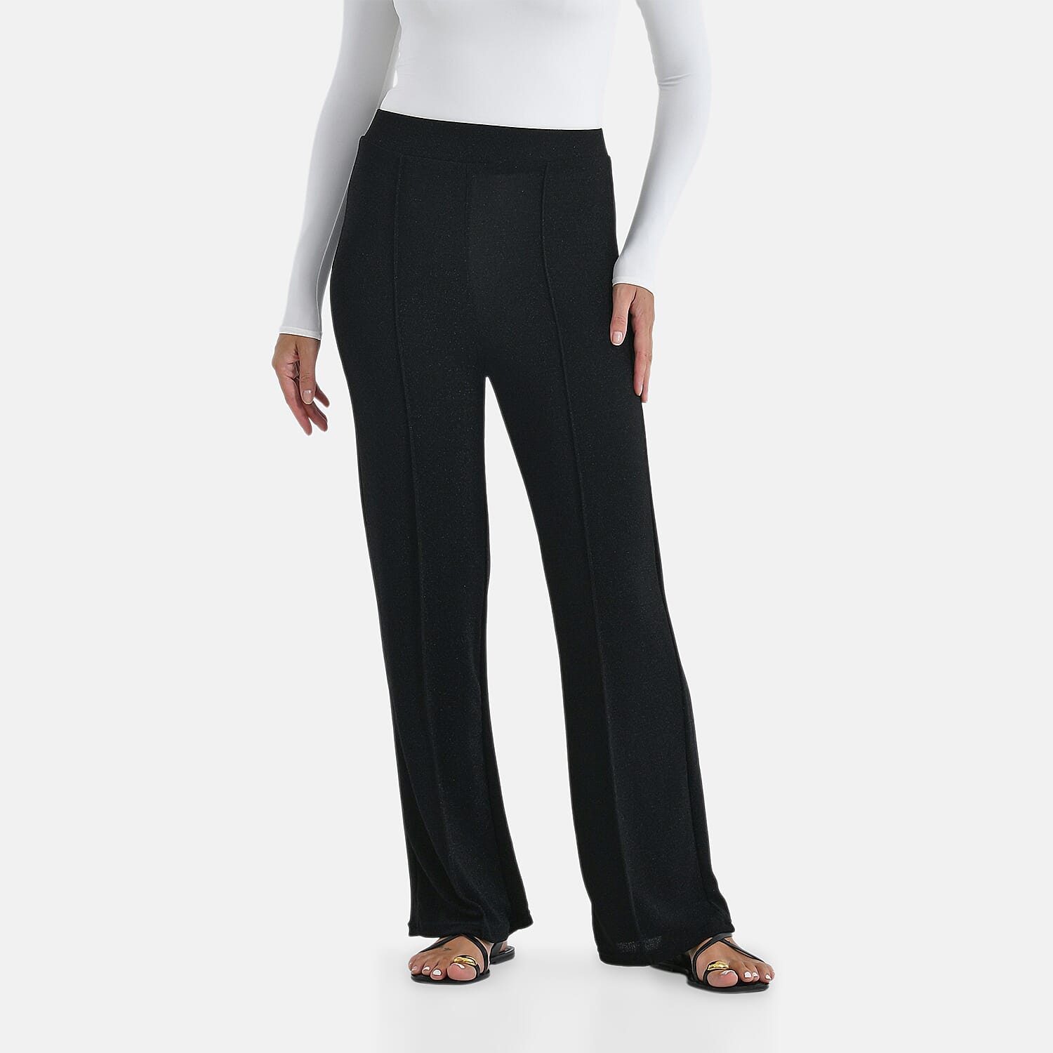 & Maisi Pintuck Bootcut Glitter Trousers 