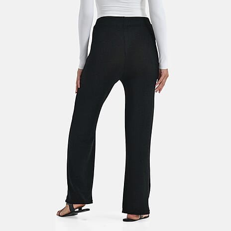 - Maisi Pintuck Bootcut Glitter Trousers (Size - 20) - Black