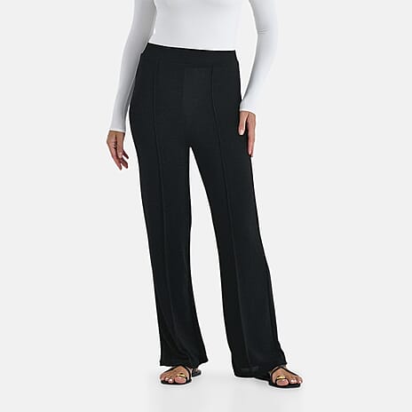 - Maisi Pintuck Bootcut Glitter Trousers (Size - 20) - Black