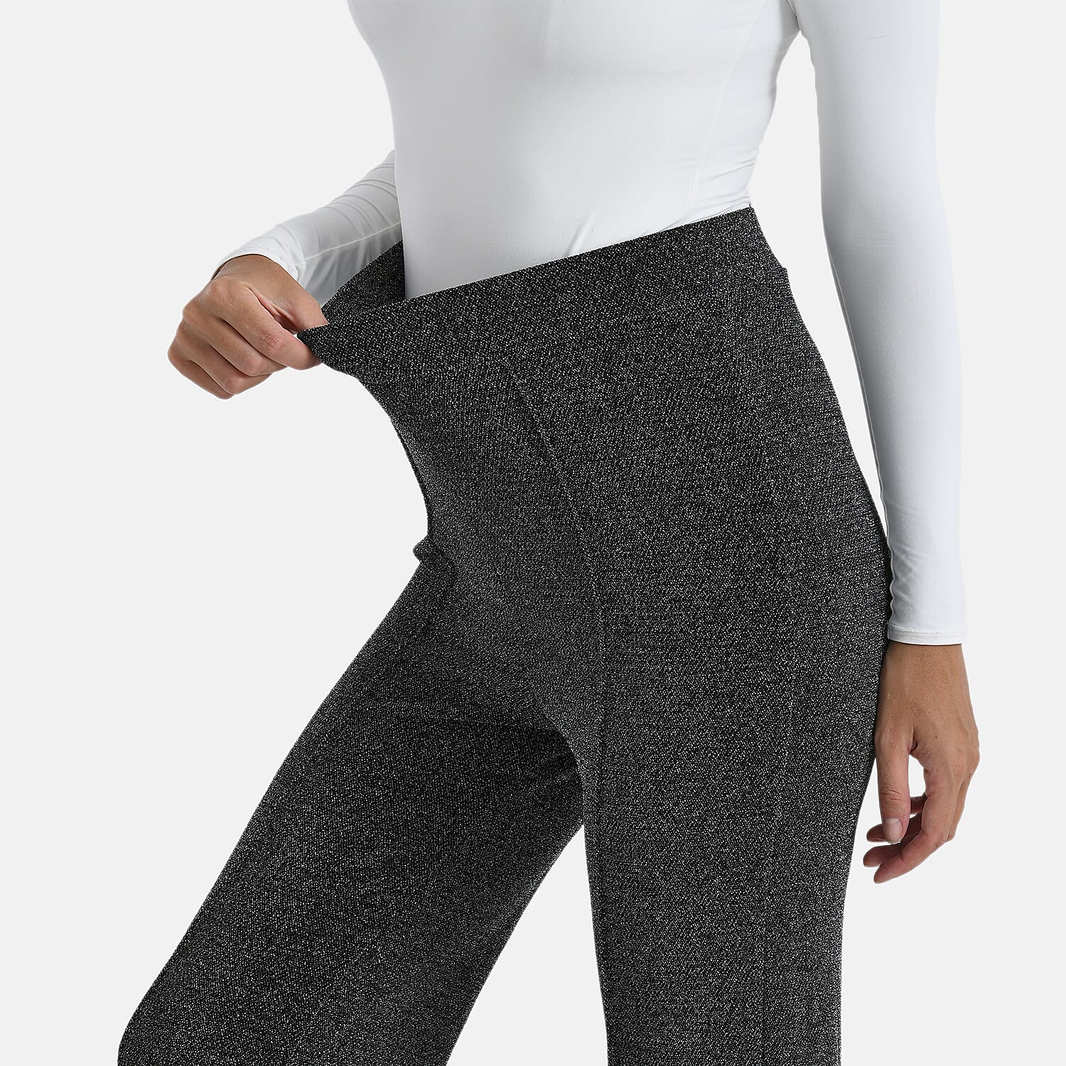 & Maisi Pintuck Bootcut Glitter Trousers 