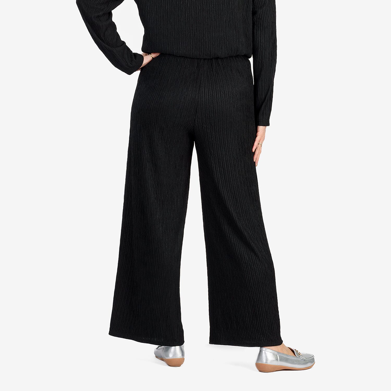 & Maisi Stripe Wide Leg Trousers With Drawstring Waist