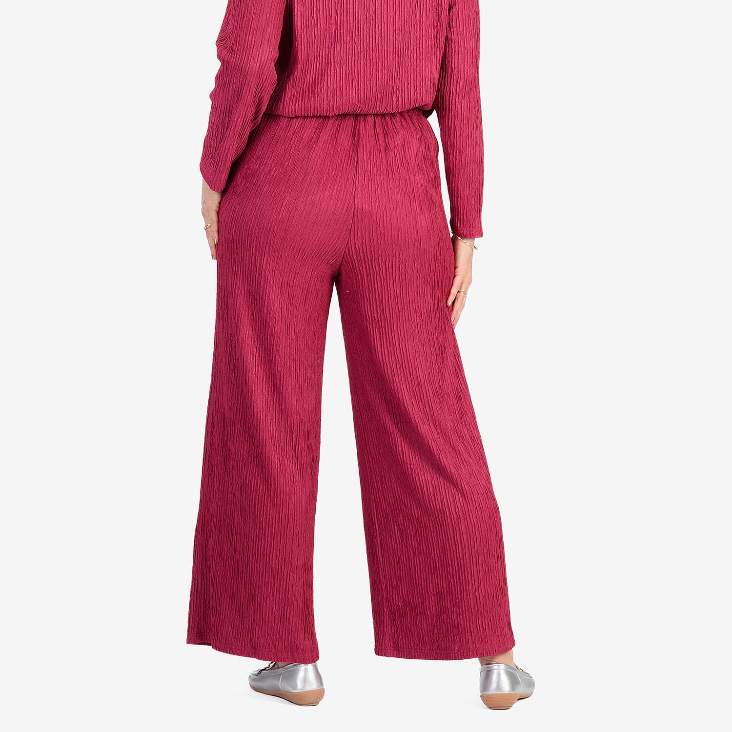 & Maisi Stripe Wide Leg Trousers With Drawstring Waist